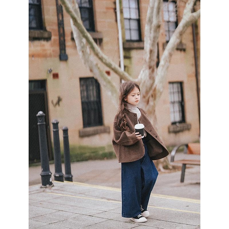 PISELLI史豌豆女童摩卡驼外套 Q1151