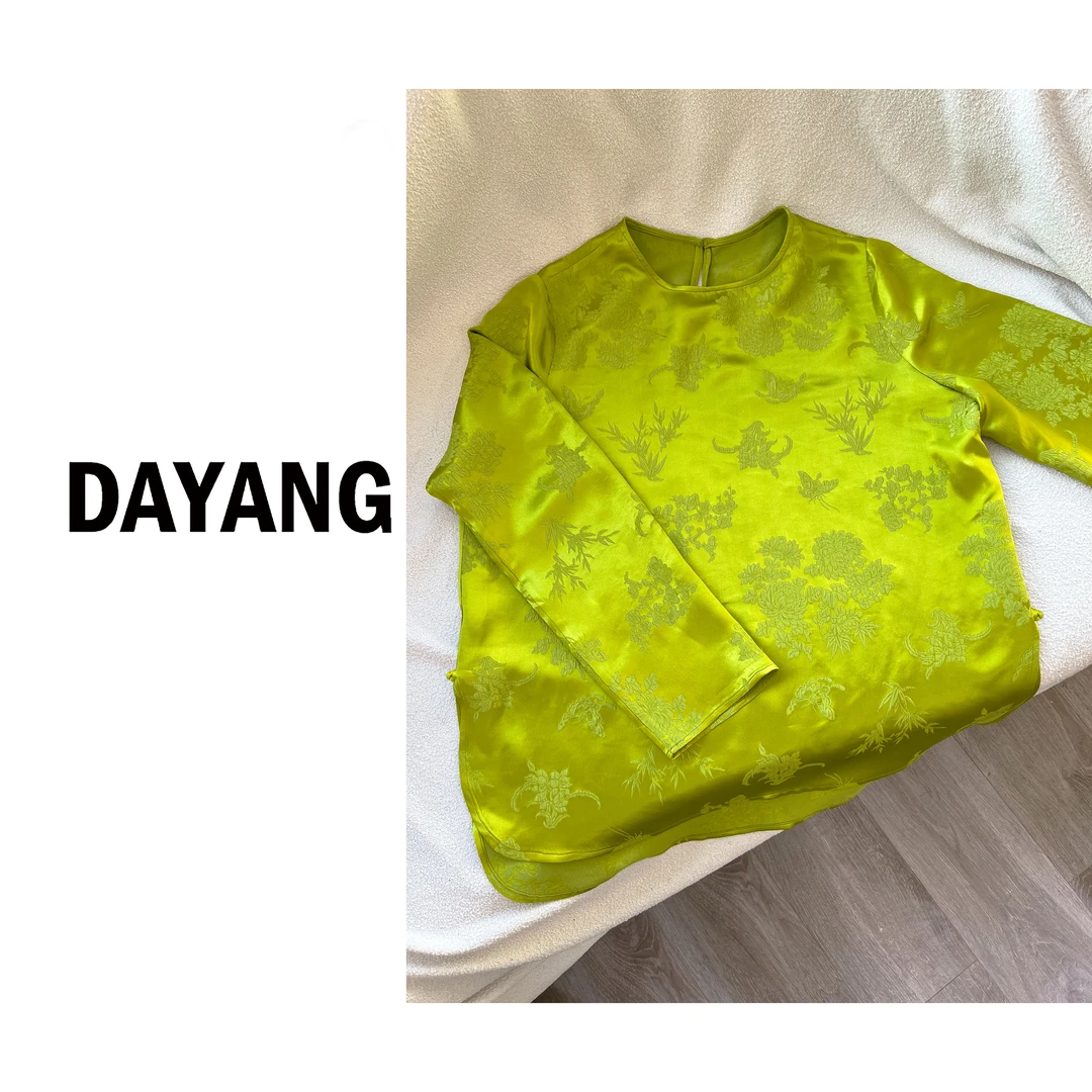 【Dayang】‘冷白皮’新中式提花宽松上衣国风圆领时尚印花复古