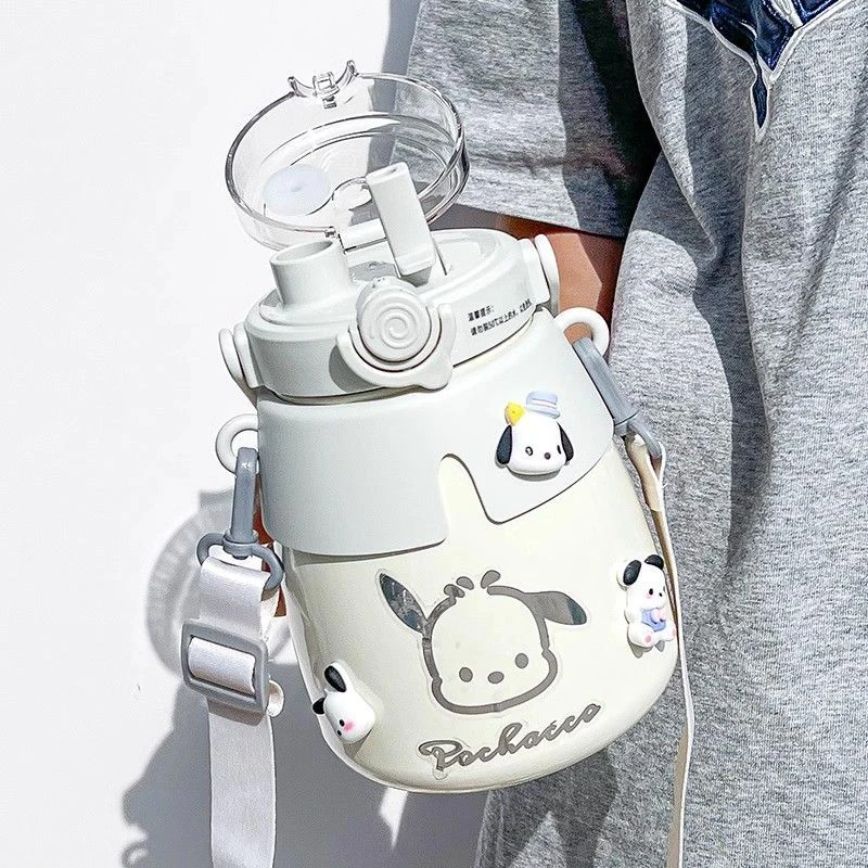 网红水杯大肚保温杯男女生高颜值新款防摔吸管杯大容量儿童水杯盖