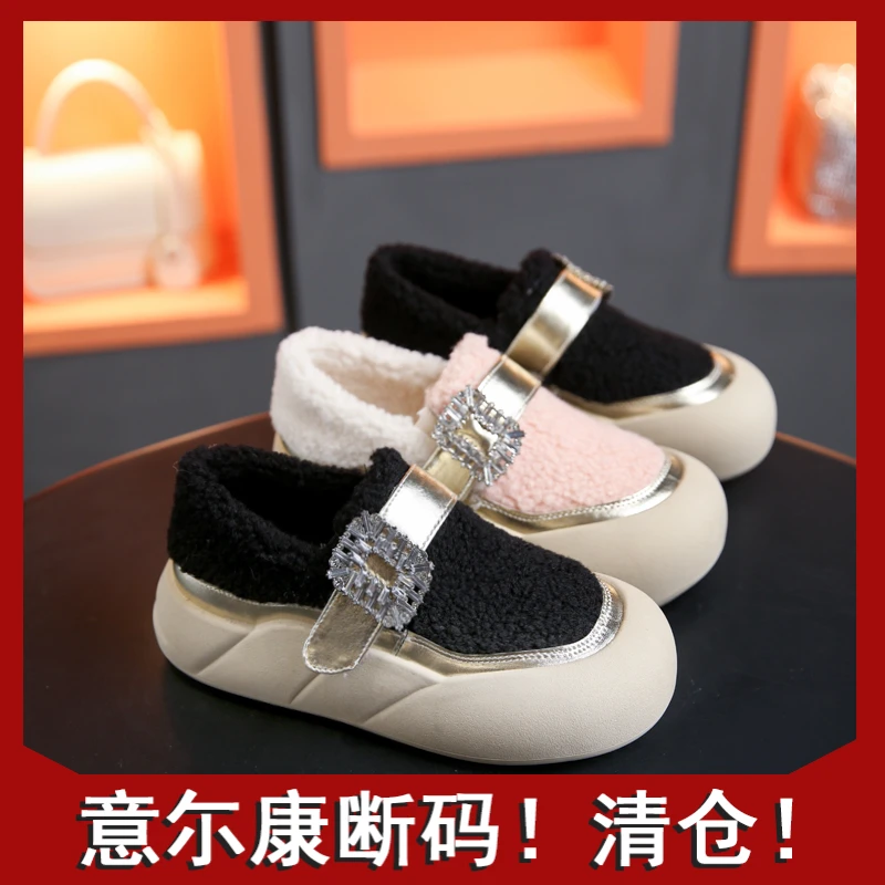 意尓康棉鞋软底休闲秋冬新款百搭潮流加绒加厚毛毛鞋外穿时尚舒适