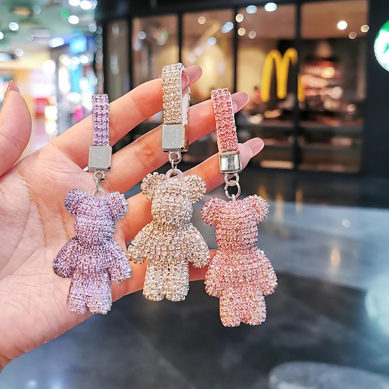 网红防丢汽车钥匙链挂件创意可爱精致小熊钥匙扣车钥匙套保护套