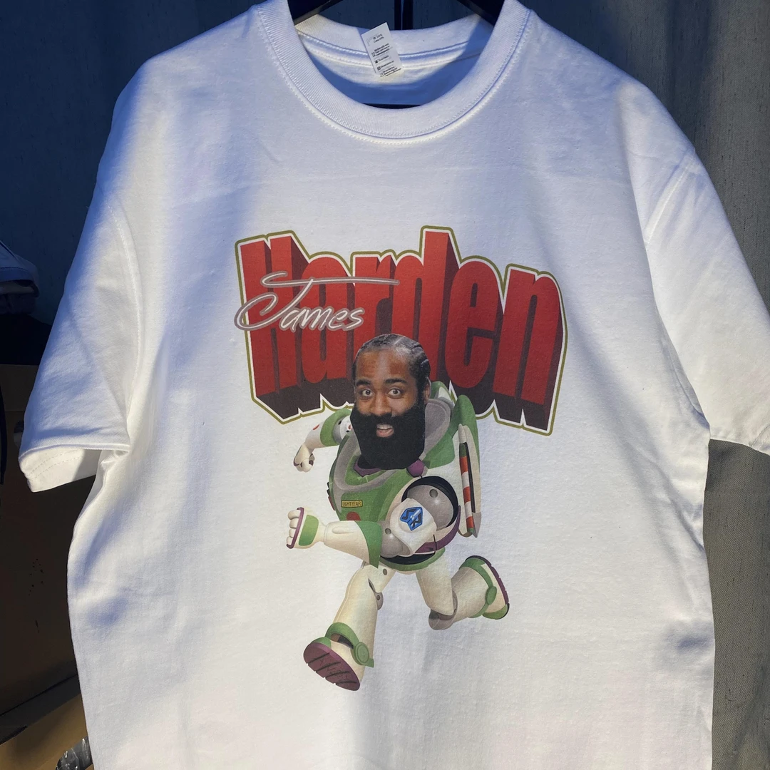 xbzwg巴斯哈登 数码直喷短袖美式小领口数码直喷短袖t恤长袖