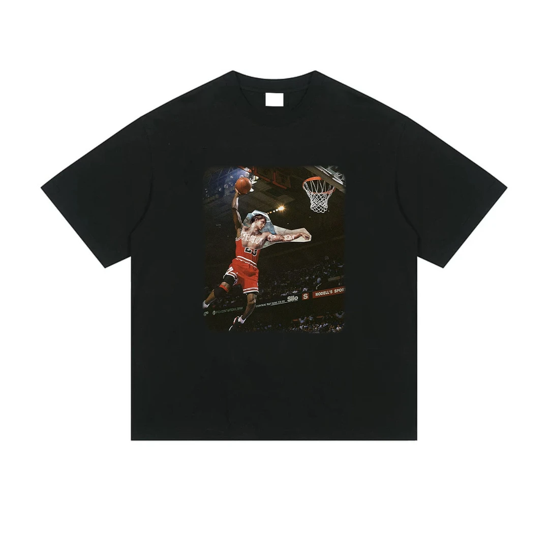 xbzwg乔 数码直喷短袖美式小领口数码直喷短袖t恤长袖短袖