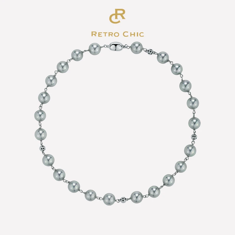 铜项链 RetroChic意大利复古创意饰品 花豹颈链/耳钉（真多麻灰）