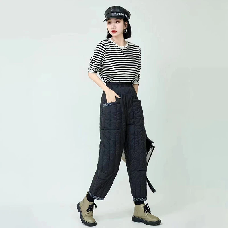 （直播高品质羽绒裤）冬季新款时尚经典百搭外穿大口袋保暖羽绒裤L