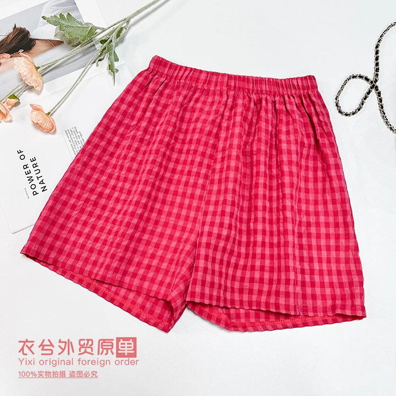 （韩版格子短裤）夏季轻薄时尚居家百搭舒适显瘦洋气休闲风短裤Y