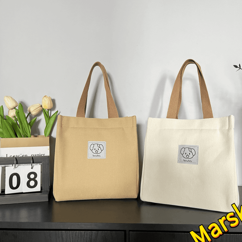 手提袋日系文艺帆布包简约便当包百搭上班族外出带饭手拎袋C036