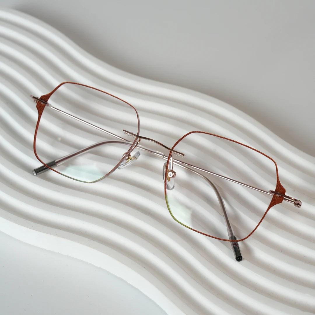 异型钻石切边无框近视眼镜 女士无边框 气质眼镜近视高品质眼镜