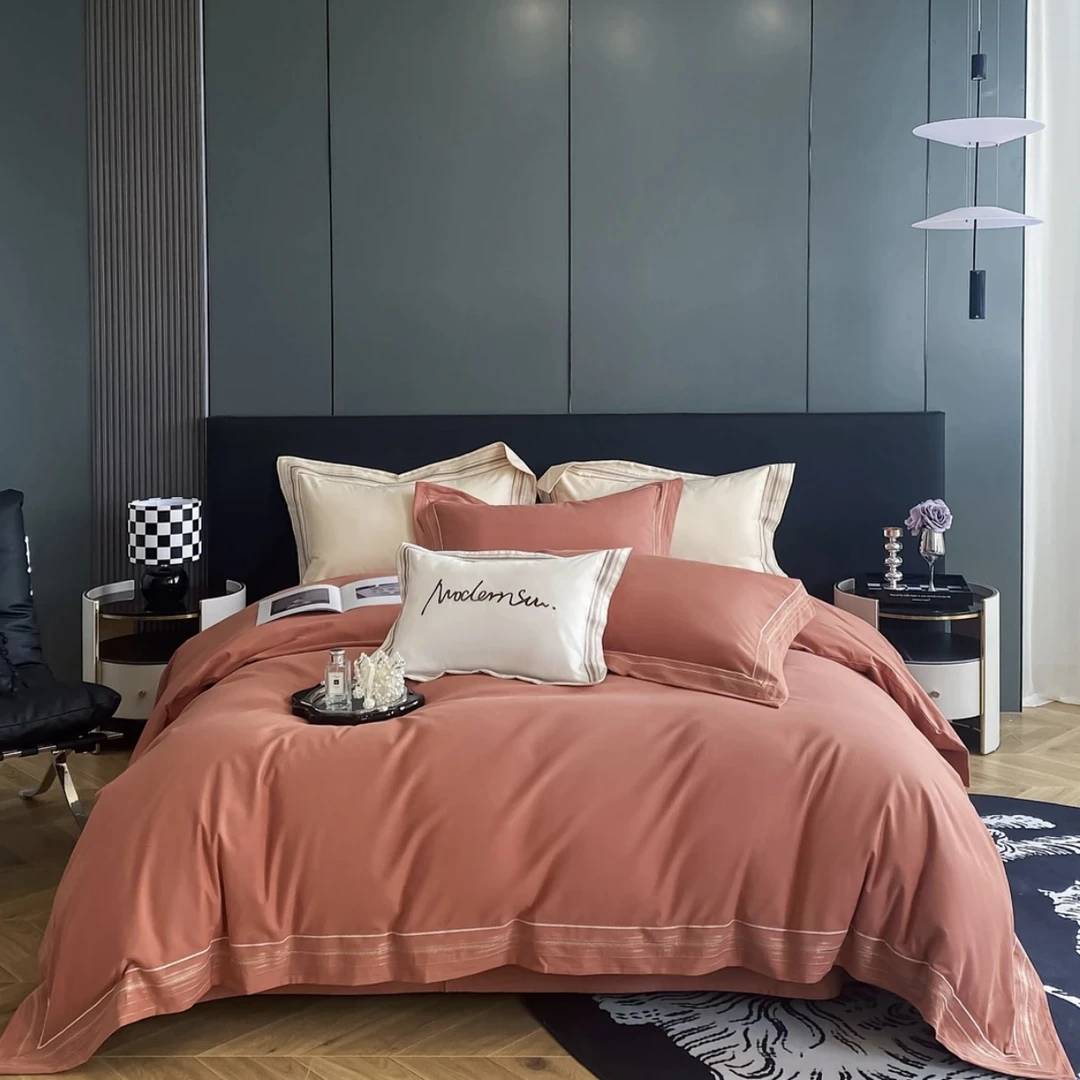 【达尔文】高端轻奢超细旦磨毛四件套简约大气亲肤透气舒适裸睡款