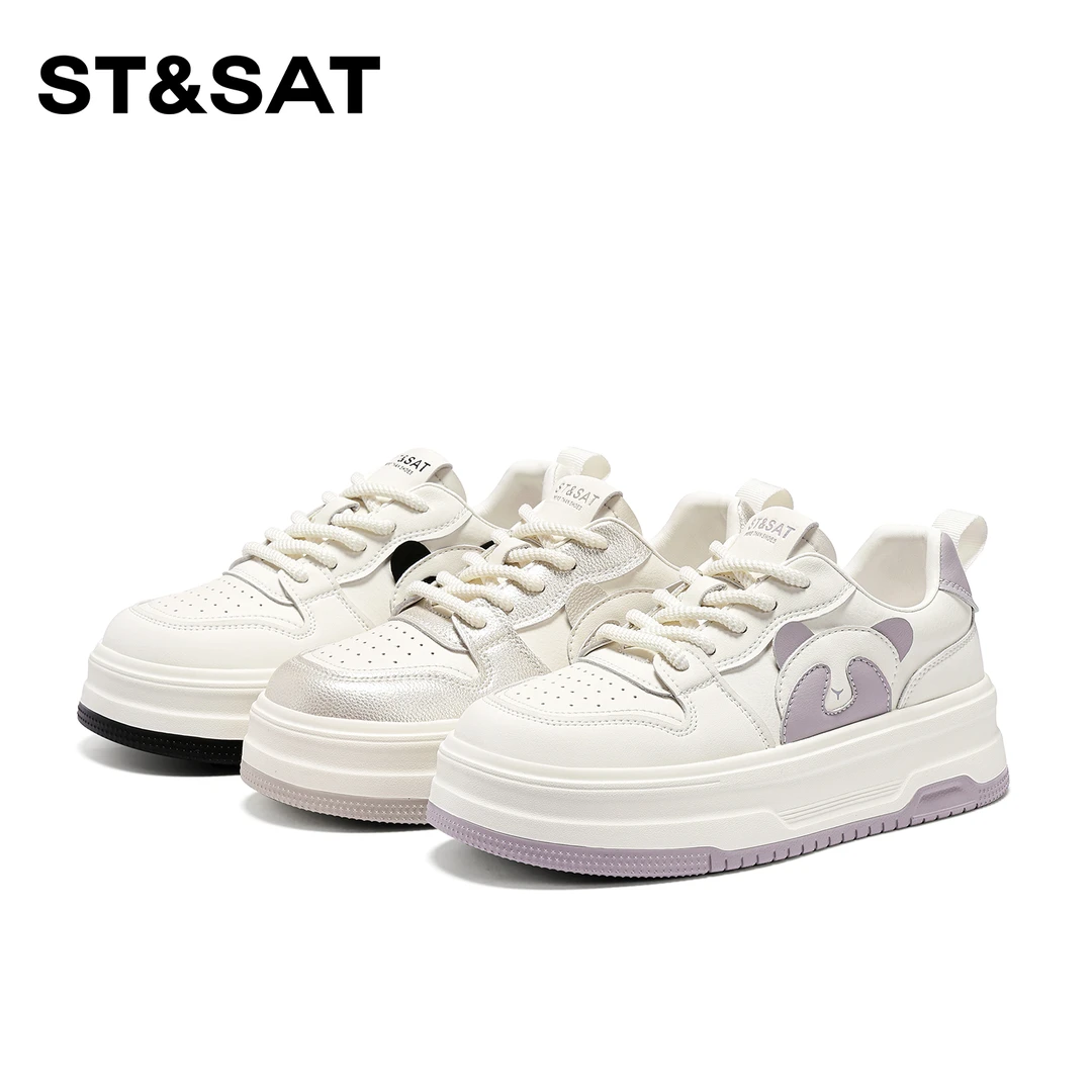 星期六可爱风休闲鞋女2024新款熊熊板鞋SSC1112721-CX