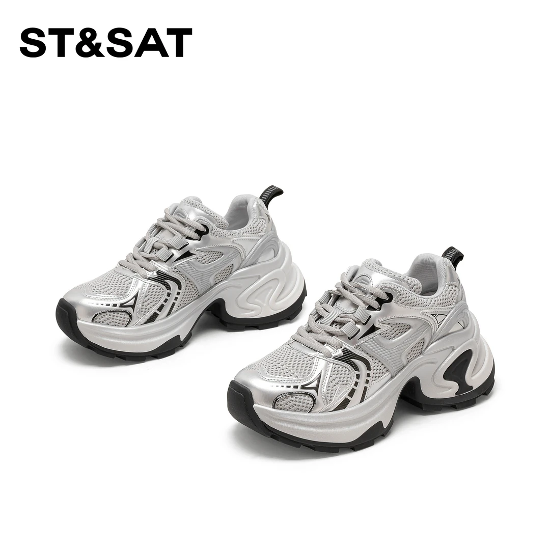 星期六厚底增高透气老爹鞋2024新款百搭时尚休闲鞋SSC3112C69-JX