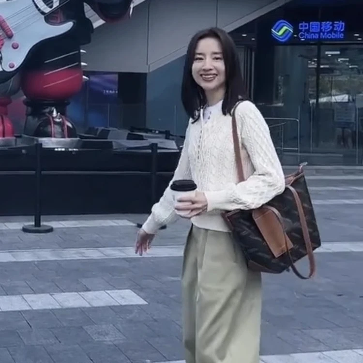 高版本董洁同款法式小众绞花毛衣秋冬麻花套头女款宽松针织上衣