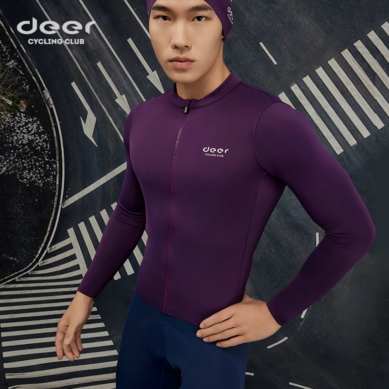 deer小鹿【征途F-木槿紫】男春秋骑行服加厚保暖公路自行车长袖外套
