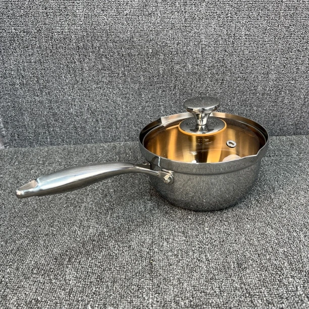 316不锈钢防溢雪平锅宝宝辅食锅18CM不粘锅奶锅家用小炒锅迪尼兰