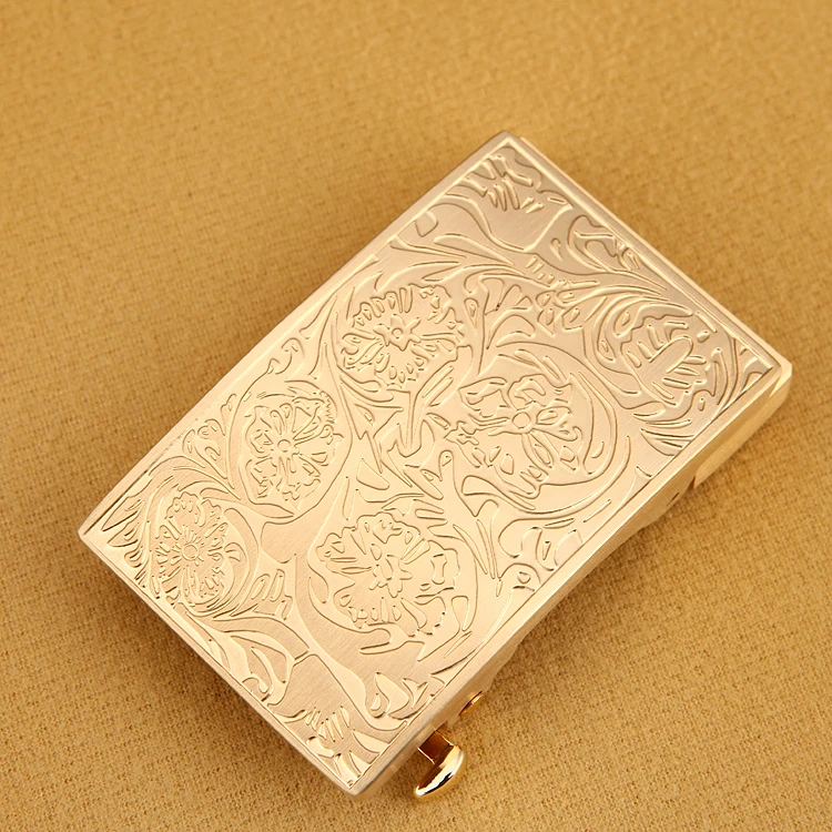 唐草纯铜手工花纹自动扣头皮带扣头腰带头高档裤带头无带身3.5cm