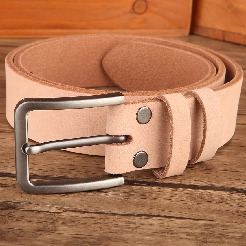 纯牛皮男士皮带男针扣潮年轻人韩版百搭腰带真皮裤带合金复古牛仔