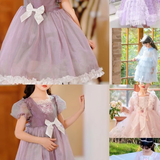 2023新款女童时尚甜美可爱蛋糕裙春夏休闲洛丽塔韩版公主连衣裙