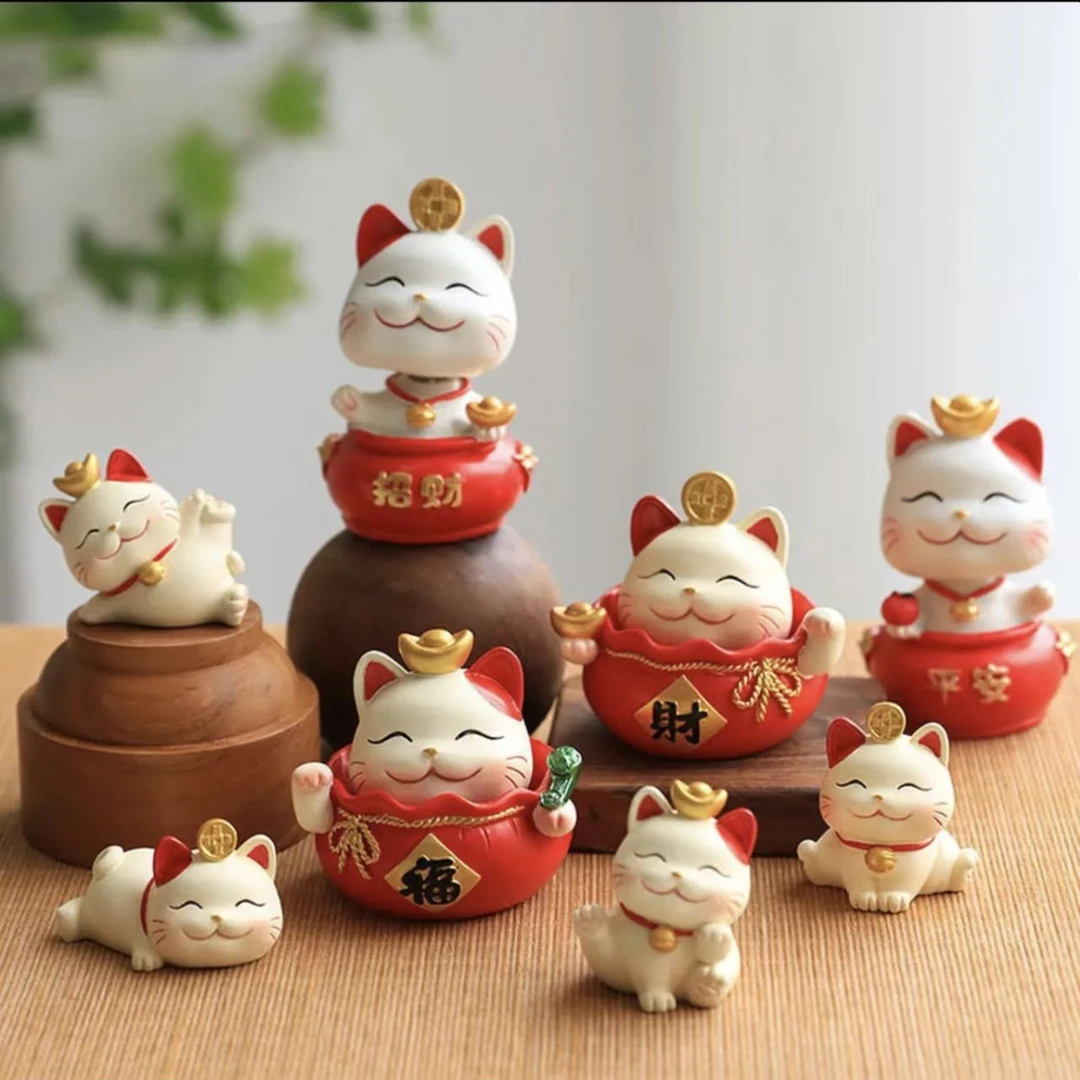 招财猫摆件可爱创意饰品家居电视柜办公室书桌面小摆设