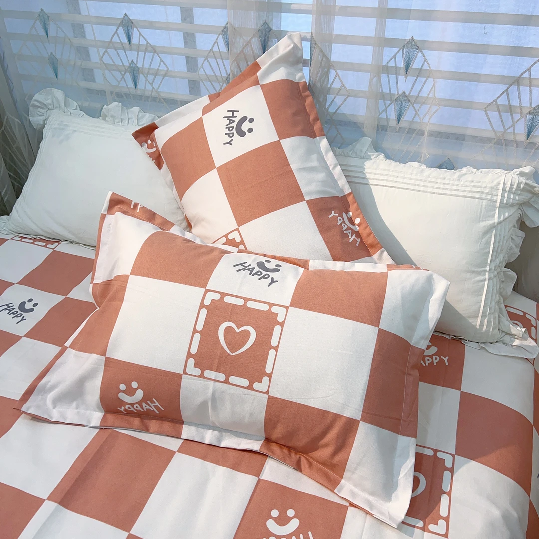 一帘幽梦粉纯棉加厚帆布汉麻凉席枕套48X74