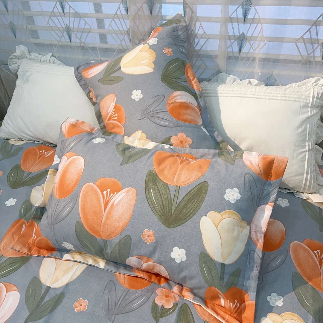 挽夏灰 纯棉加厚帆布汉麻纯棉枕套48X74