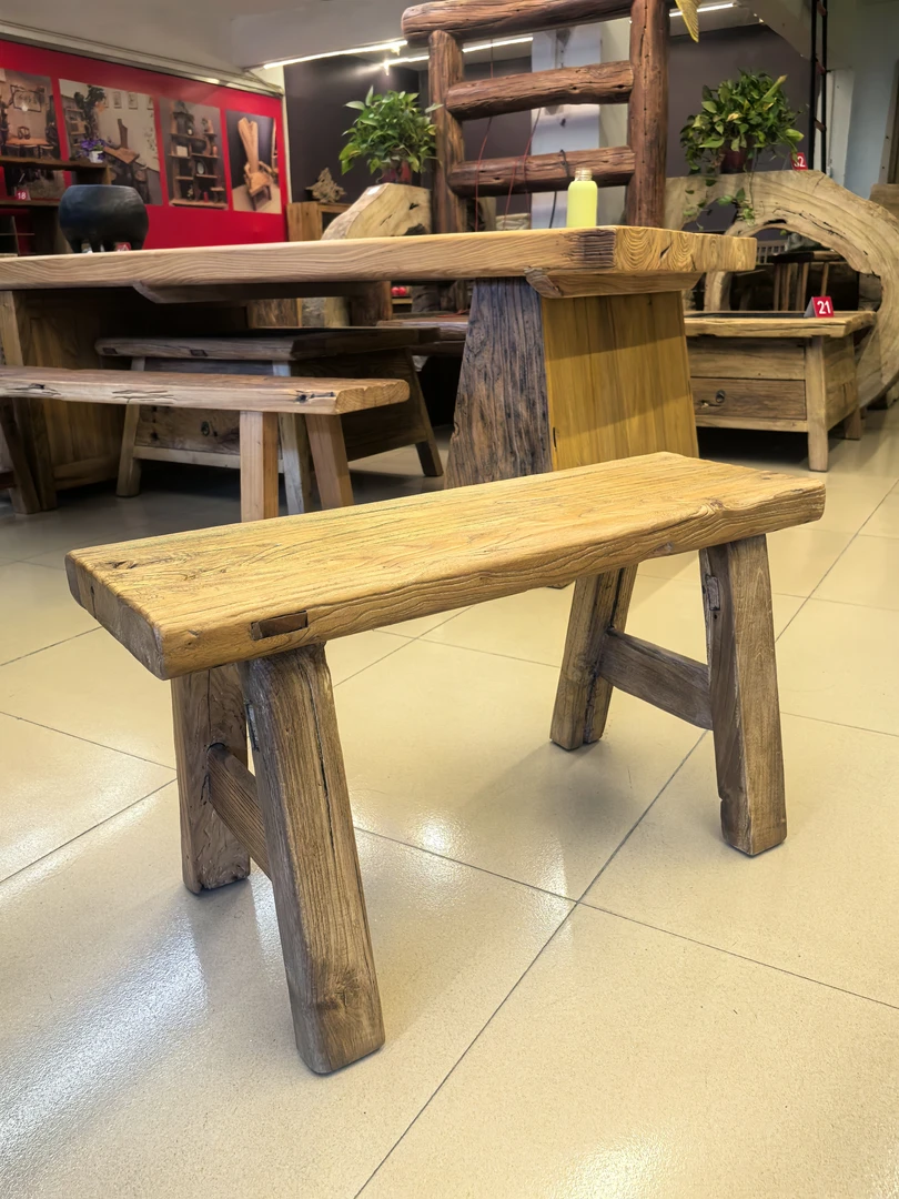 侘寂风简约家用可百搭长板凳搭配复古做旧