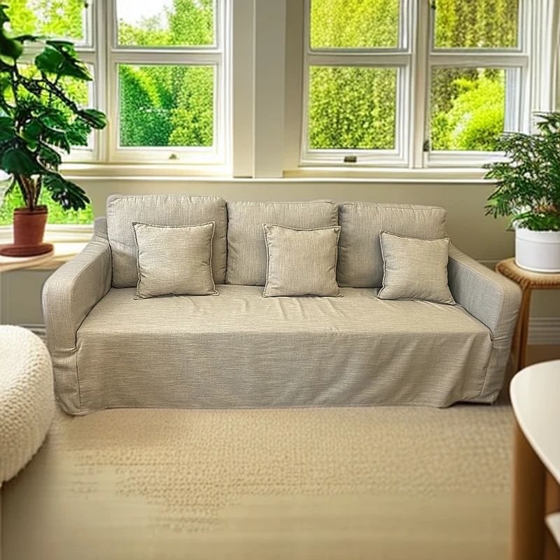 顺澳家具 棉麻轻奢三人位侘寂风可订制可拆洗大户型沙发2532