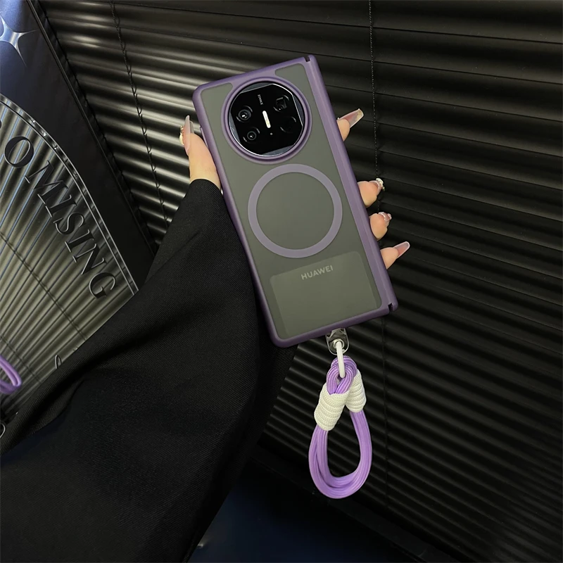 适用华为matex5手机壳matex3新款典藏版高级感磁吸透黑中轴保护壳