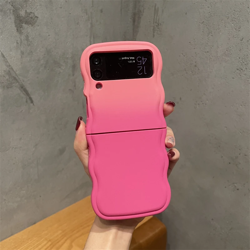 杜可可三星zflip4手机壳渐变大波浪硅胶软壳w23flip防摔时尚女款