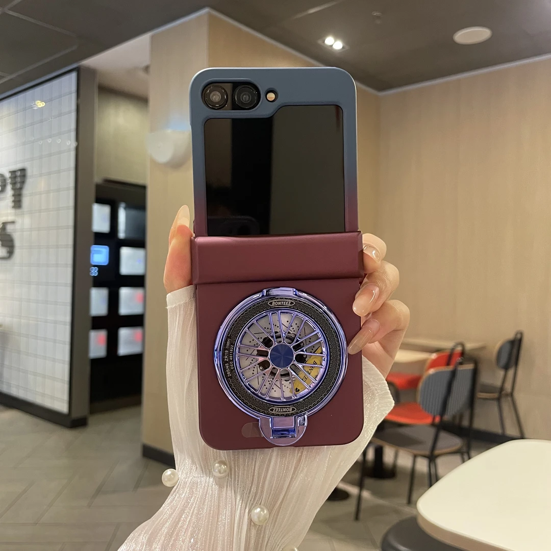 适用于三星zflip6手机壳渐变磨砂铰链手提三星galaxy z flip6外壳