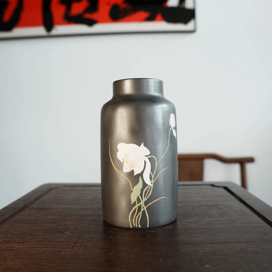 小荷花 直筒 堆绘 石黄 400cc 家藏老料