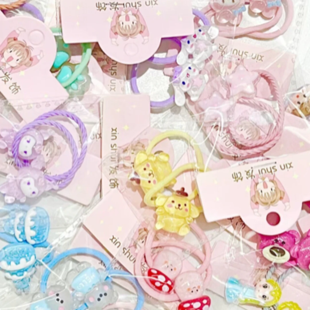 2025女发饰甜美公主韩版城市机能风宝宝可爱头饰儿童女童卡通皮筋