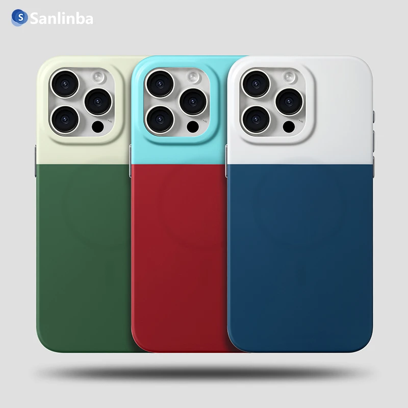 Sanlinba美式复古风磁吸手机壳适用苹果iPhone16ProMax高级保护壳
