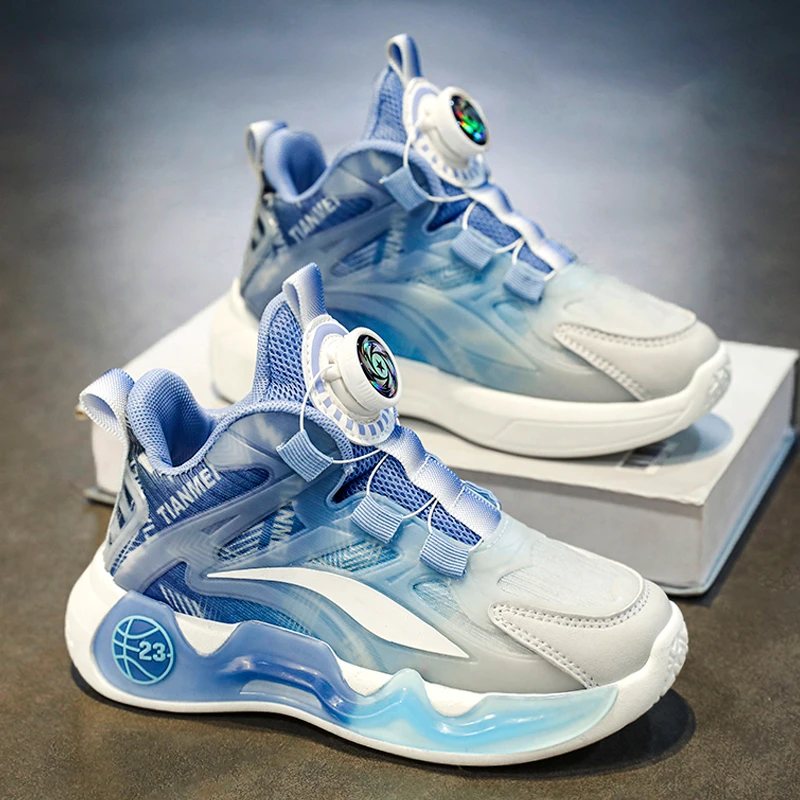 李宁国潮冬鞋男童鞋秋季儿童防滑运动鞋旋转扣中大童篮球鞋男孩跑