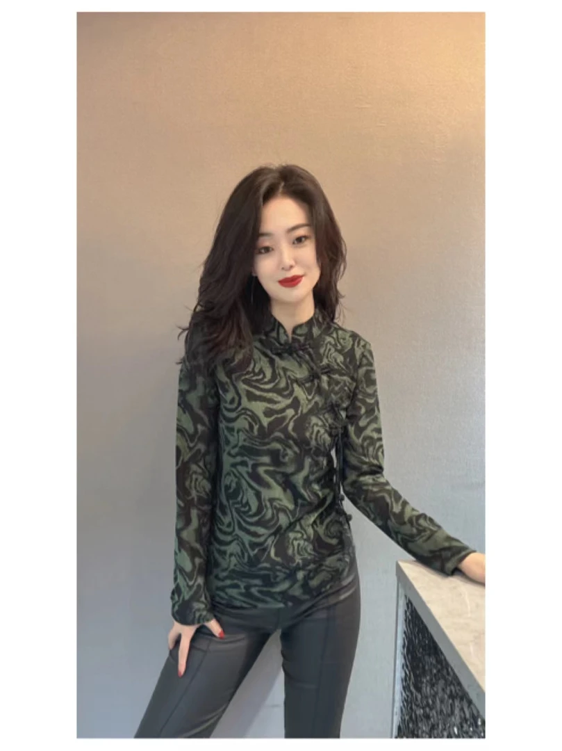 欧漫家定制欧货国风盘扣流苏打底衫