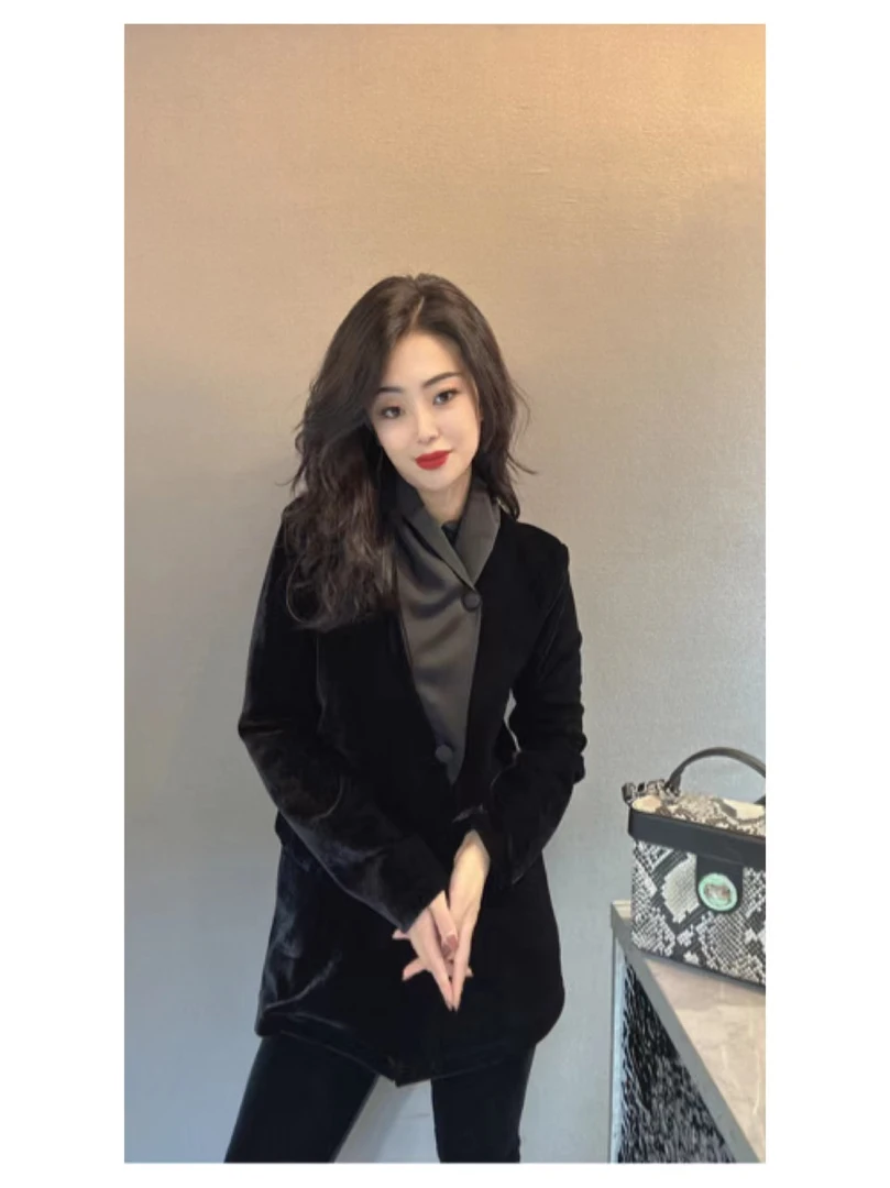 欧漫家定制秋冬款丝绒两穿领西服18075（现货）