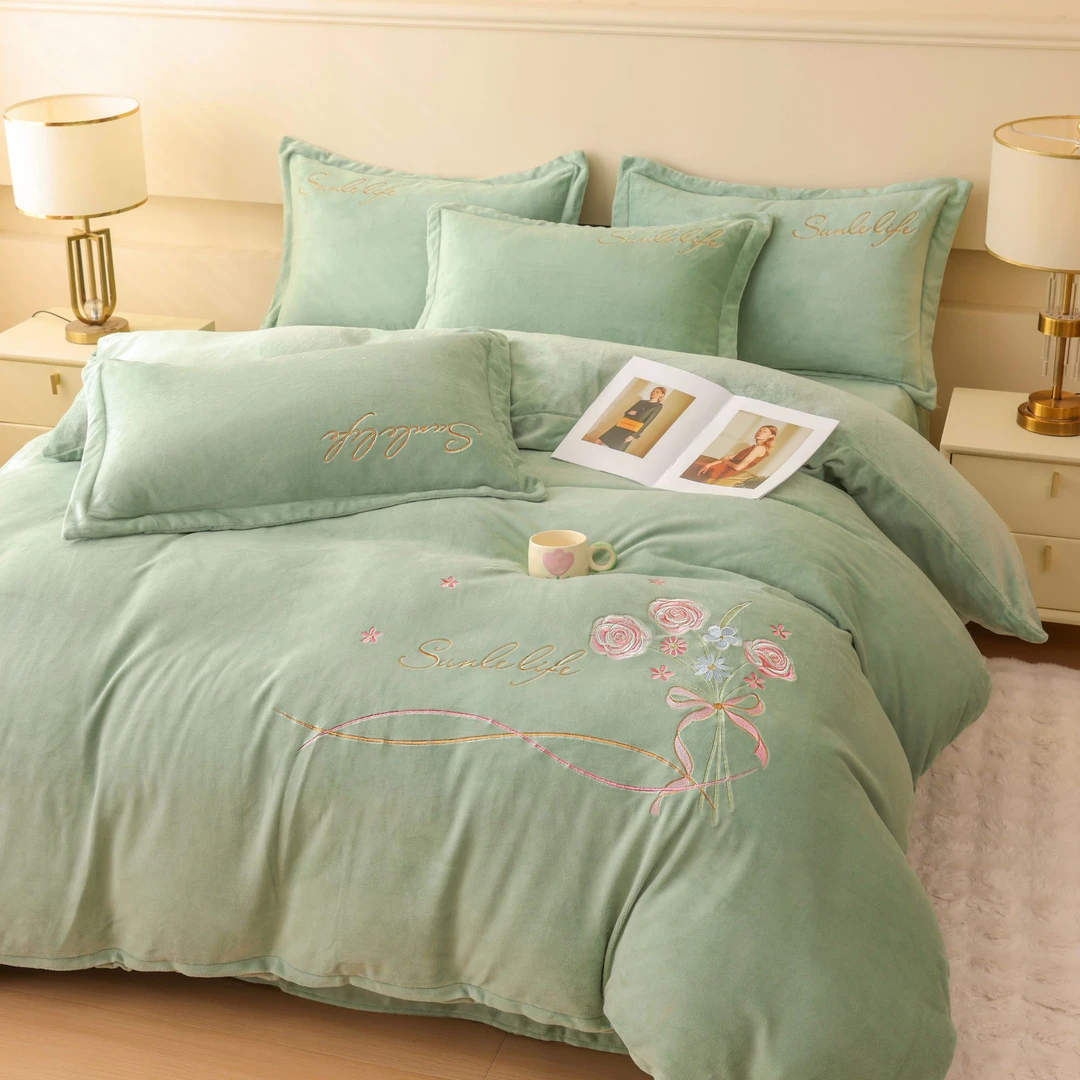 【加绒加厚】牛奶绒四件套冬款四件套加绒保暖双人床四件套