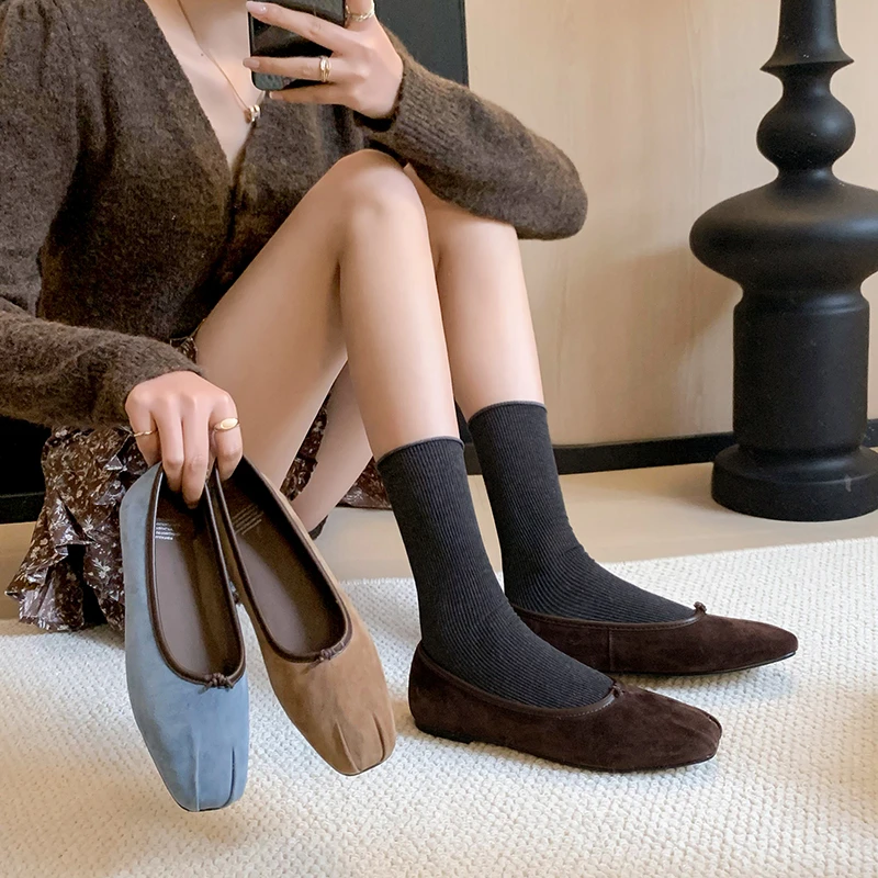 仙淑淑高端女鞋~ 春秋网红平百搭底单鞋女方头软底舒适浅口芭蕾鞋