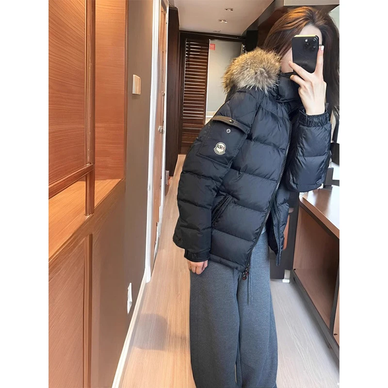 LDAB黑色保暖棉服女款2024冬季新款加厚复古情侣保暖面包服外套