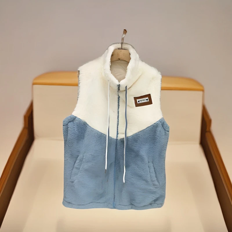 020 畈熙专柜女装 【赔钱清，喜欢再拍】  秋冬百搭加厚拼接毛马甲