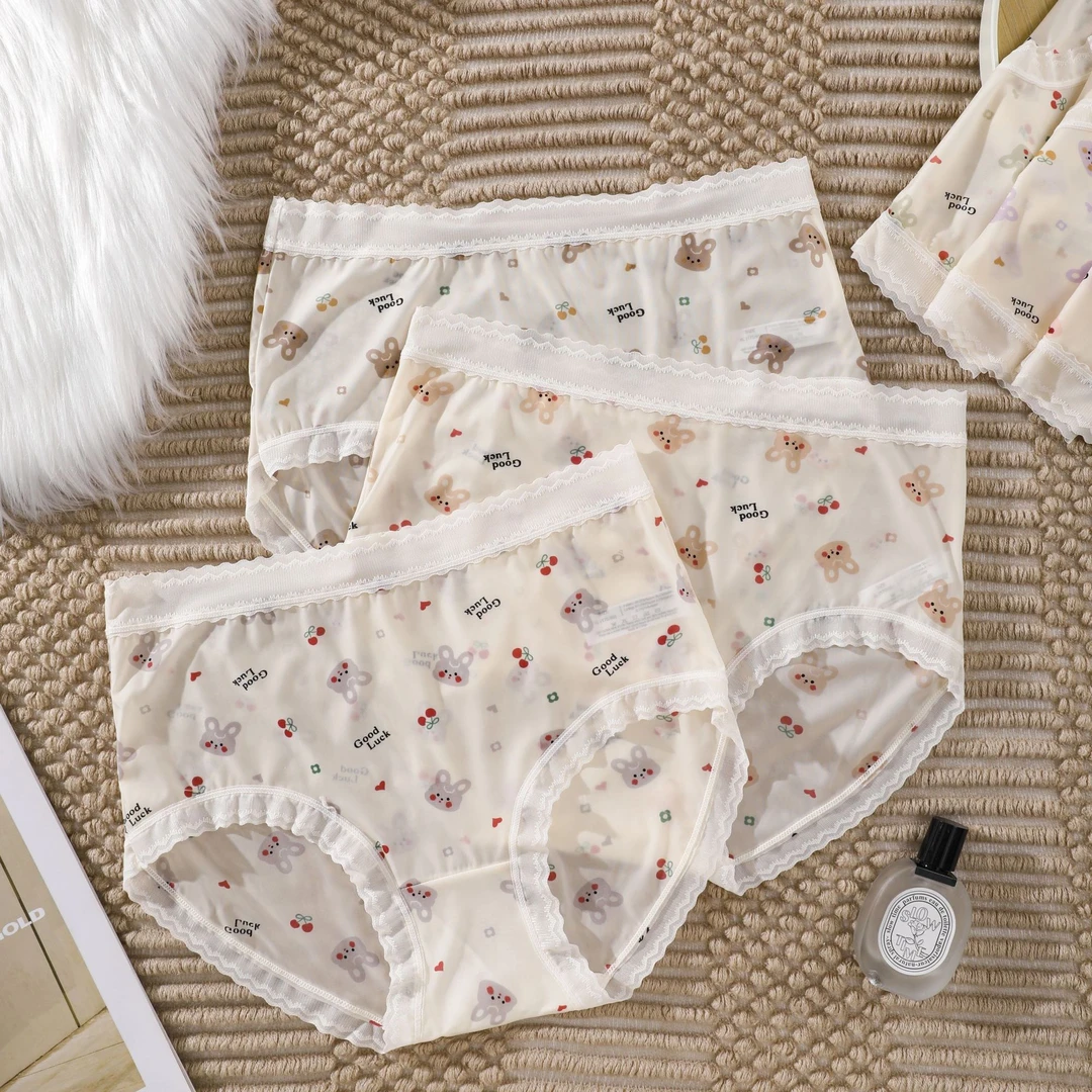 80-280斤夏季大码冰感舒适薄款速干透气中高腰印花女内裤