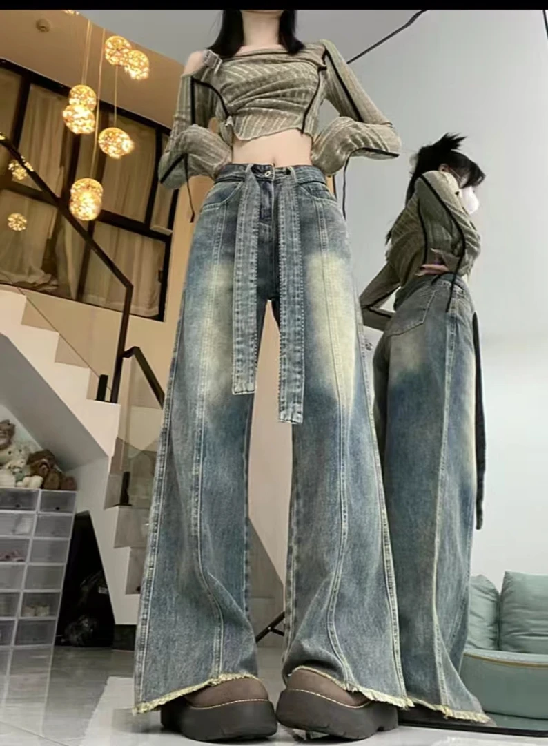 2071-2080 臻雅女装裤子  商家编码新款潮流百搭宽松遮肉直筒休闲