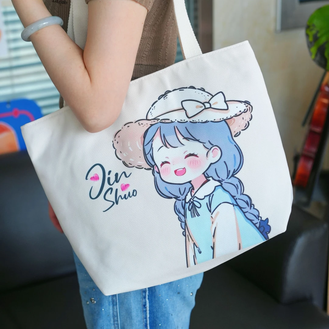 时尚休闲百搭印花学生单肩上班布袋包包包包包女大容量出行方便