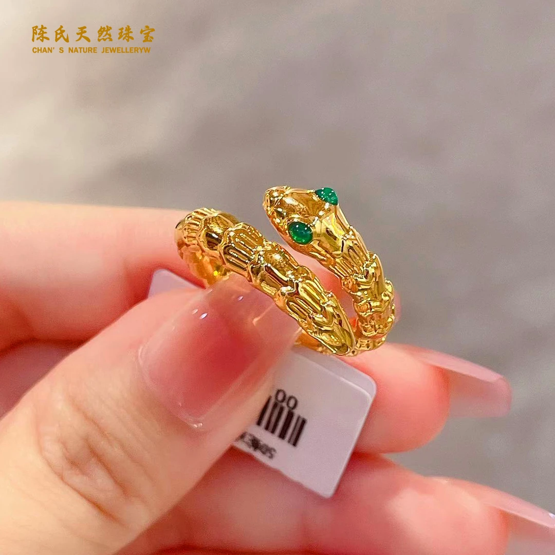 足金999 黄金首饰 霸气蛇戒指 精致好看 霸气测漏