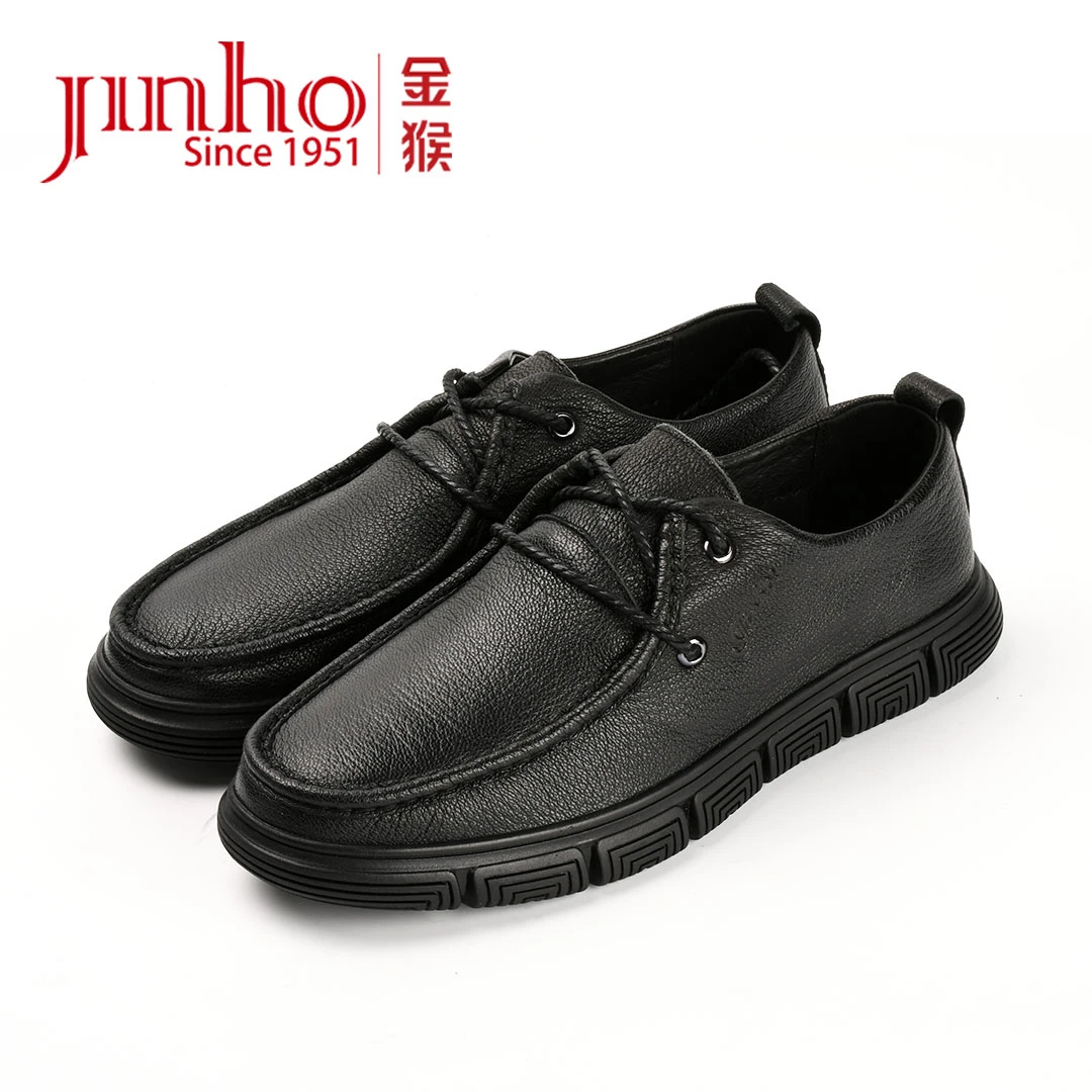 Jinho/金猴休闲系带羊皮男鞋平底头层羊皮软底时尚鞋280181A
