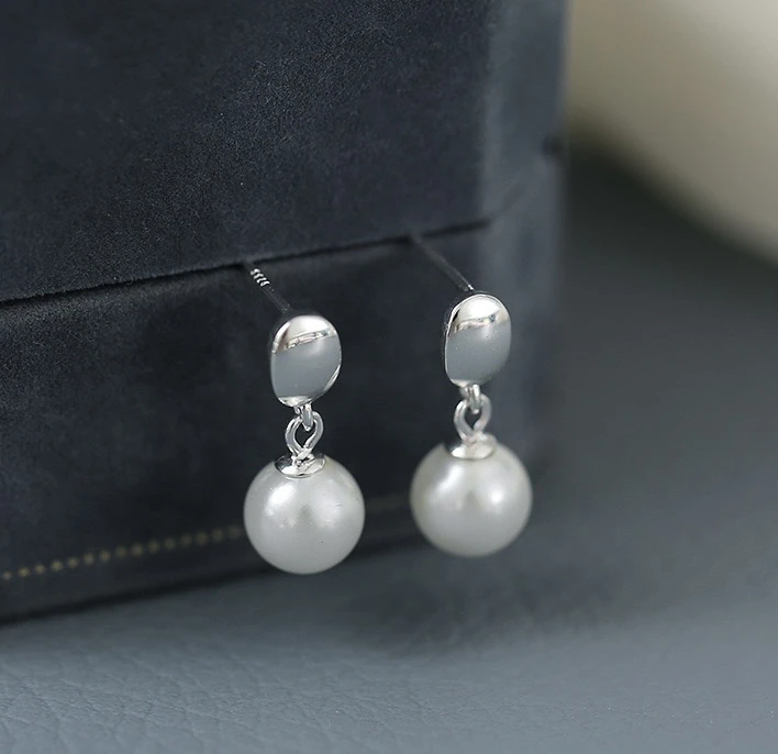 925银仿珍珠耳饰 纯银法式轻奢耳饰气质百搭公主