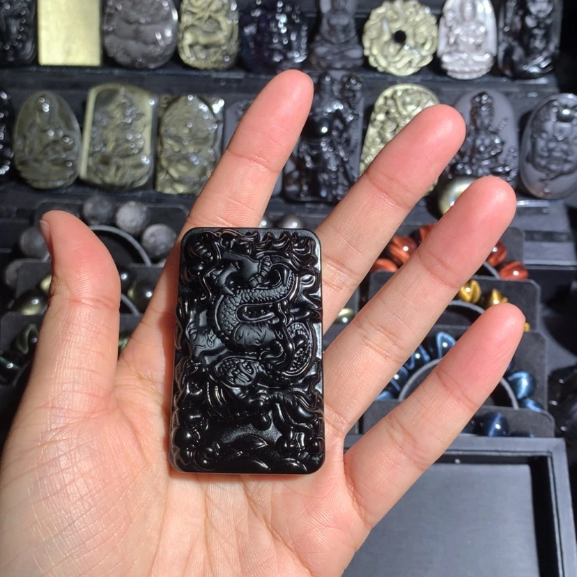 【闪购商品】黑曜岩吊坠(赠链)未镶嵌疯*