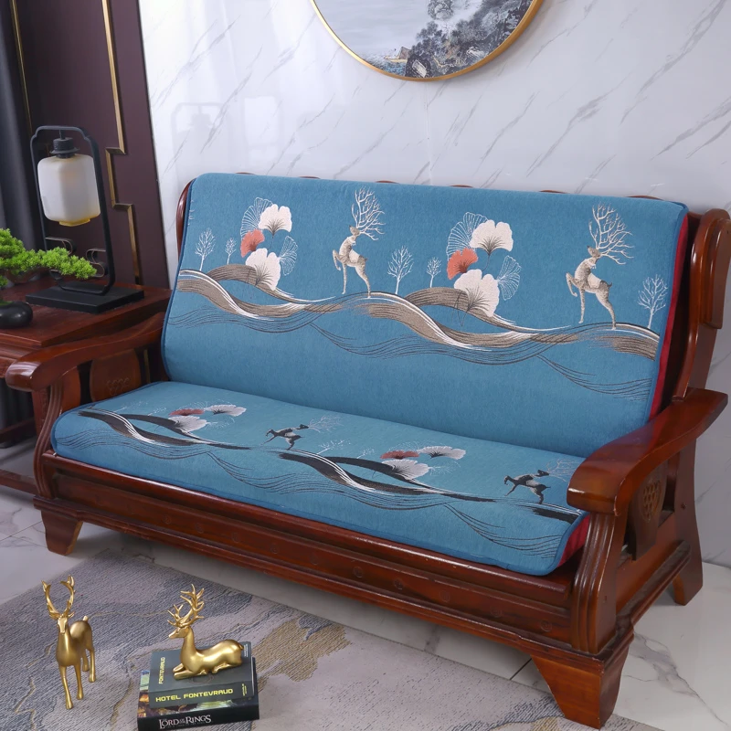 实木沙发垫子坐垫带靠背加厚海绵中式四季防滑红木老式春秋椅座垫