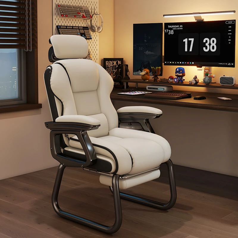 家用电脑椅舒适久坐书桌办公椅可躺沙发椅休闲弓形椅电竞椅椅子