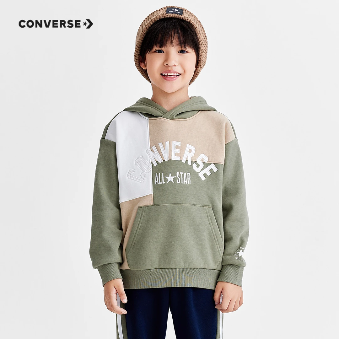 【官方旗舰】Converse匡威儿童男童装秋冬加绒套头连帽卫衣G834
