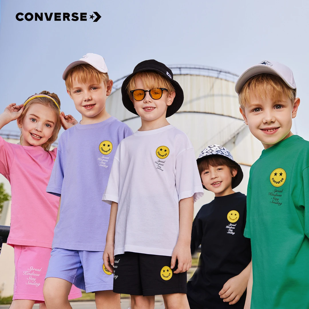 【官方旗舰】CONVERSE匡威夏季休闲时尚童装短袖男童印花T恤D943